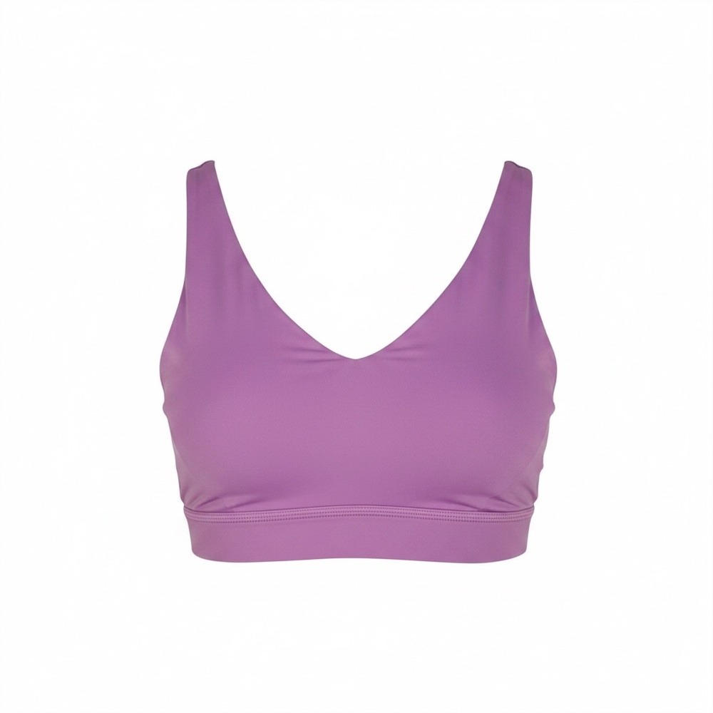Lululemon V-Neck Sports Bra 4 Purple Crisscross Back Activewear Athleisure Yoga